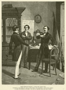 Five Days of Milan, March 21, 1848 by Italian School