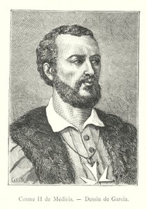 Cosimo II de Medicis, Drawing by Garcia (engraving) by Italian School