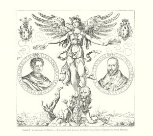 Cosme Ier et Alexandre de Medicis, Fac-simile of an Engraving by Martin Rota, after the Proof from the British Museum by Italian School