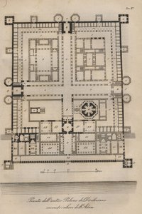 Croatia - Split (Spalato) - Reconstructed Diocletian Palace by Robert Adam (Palace of the Roman Emperor Diocletian (Gaius Aurelius Valerius Diocletianus, 245-316). engraving from 