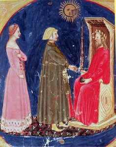 Dante and Beatrice before Justinian, from The Divine Comedy by Dante Alighieri