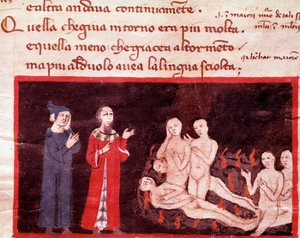 Dante and Virgil Surrounded by the Violents (song 14 from Hell, in the Divine Comedy)