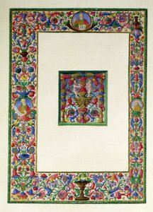 Decorative border with God the Father and two prophets and a historiated initial T with a siren and two putti by Italian School