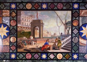 Table Top Depicting the Port of Livorno, After a Design by Antonio Ciocci (detail)