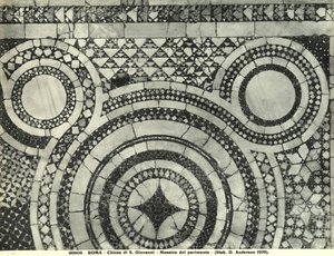 (detail) Cosmatesque floor of the Basilica of San Giovanni in Laterano, Rome by Italian School