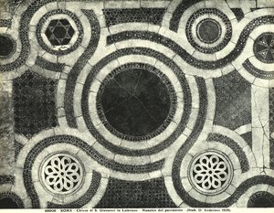 Detail of the Cosmatesque floor of the Basilica of San Giovanni in Laterano, Rome by Italian School