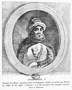 Emir Fakhr-al-Din II (engraving) by Italian School