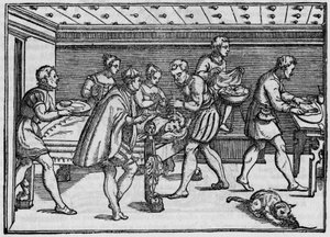 Engraving of 1574 in Della Cirurgia (On surgery) by Giovanni Andrea dalla Croce Italian surgeon.