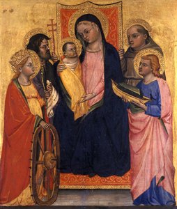 Enthroned Madonna and Child with Four Saints
