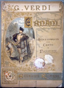 Ernani by Verdi, cover for the musical score for song and piano, 19th century by Italian School