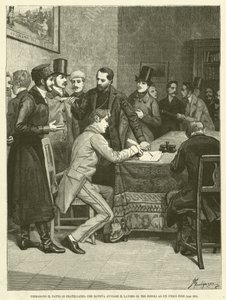 They Signed the Brotherhood Pact That Was to Lead the Work of Three Peoples to a Single Goal (engraving) by Italian School