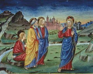After the Transfiguration Christ Tells the Apostles Not to Reveal This Until After the Resurrection (detail) by Italian School