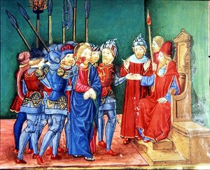 Christ is led as a prisoner before Anas, the high priest