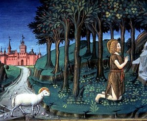 St. John the Baptist Prays in the Desert by Italian School