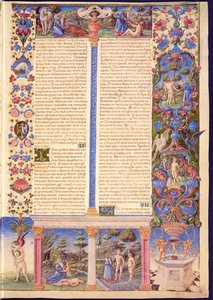 Genesis. Creation of Adam and Eve, from the Borso d