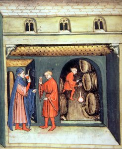 Aged Fruit Wine (illustration from Tacuinum Sanitatis Codex Vindobonensis) by Italian School