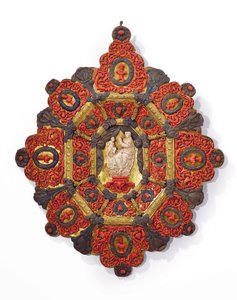 Frame with relief of the Virgin and Child