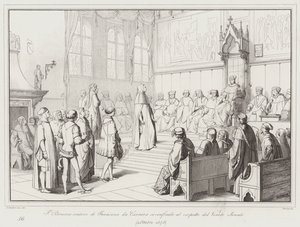 Francesco Petrarca, Orator of Francesco da Carrara, is Confounded Before the Venetian Senate by Italian School