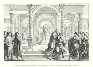 Fresco by Domenico Ghirlandajo, Joachim Expelled from the Temple, Chapel of Santa Maria Novella by Italian School