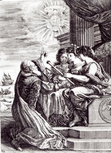 Frontispiece of Opere di Galileo Galilei, published in Bologna in 1656 by Italian School