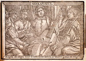 Frontispiece of Regola Rubertina treatise on viola da gamba