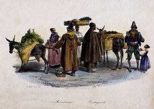 Fruit and Vegetable Sellers by Italian School