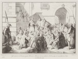 The Inhabitants of Candia Beg Francesco Morosini to Take Them to Venice After the Surrender of Their City by Italian School