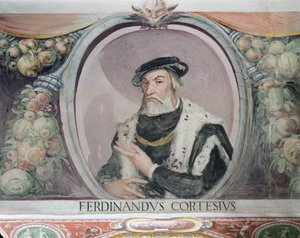 Hernan Cortés, in the Sala del Mappamondo