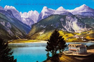 Hotel Molveno with Brenta Group and Val delle Seghe, postcard