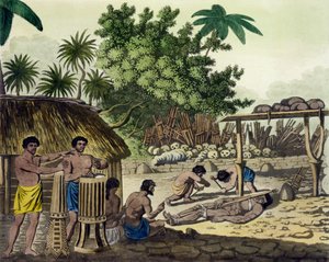 Human Sacrifice at Otaheite, plate 84 from Le Costume Ancien et Moderne, by Jules Ferrario by Italian School