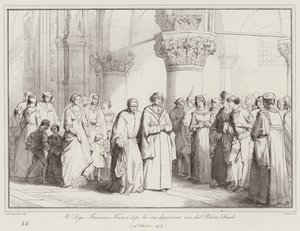 Doge Francesco Foscari, after his deposition, leaves the Ducal Palace by Italian School