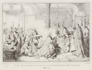 The Doge Francesco Loredano receives the Golden Rose given to the Republic by Pope Clement XIII