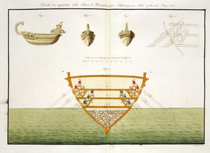 Illustration of a Roman Polyreme, Plate 26, Class 5 from Part I of The History of the Nations, Engraved by A. Nani by Italian School