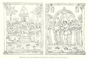 Illustration from a Copy of the Decameron, Printed in Venice in 1492, I (engraving) by Italian School