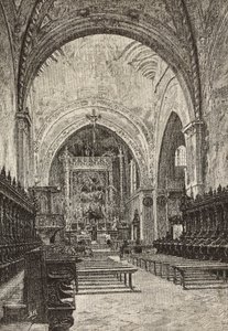 Interior of Chiaravalle Church, Italy, Engraving from Drawing by Quinto Michetti by Italian School