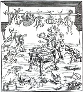 Interior of an Italian Kitchen, after Woodcut in Banchetti Compositioni di Vivende by Christoforo di Messisburgo, Published 1549 by Italian School