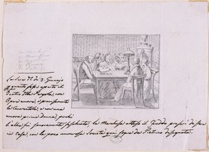 Interior scene by Italian School