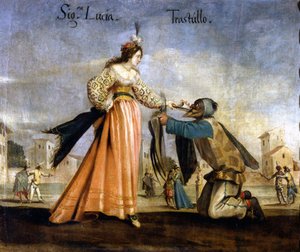 Italian masks: Madame Lucia and Trastullo