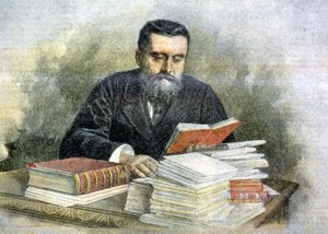 Jean Jaurès at his reading desk by Italian School