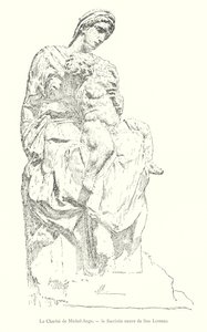 Charity by Michelangelo, New Sacristy of San Lorenzo (engraving) by Italian School