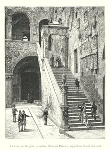 The Courtyard of the Bargello, Former Palace of the Podestà, Now National Museum (engraving)
