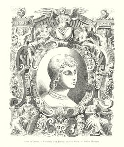 Laura de Noves, Fac-simile of a 16th Century Portrait, British Museum (engraving) by Italian School