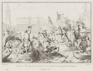 Lazzaro Mocenigo brings news of the victory at the Dardanelles to his homeland by Italian School
