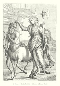 The Centaur, Sandro Botticelli, Florence Collections, Pitti (engraving)