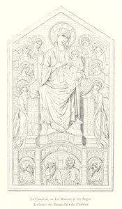 Cimabue, The Madonna and the Angels, Academy of Fine Arts of Florence (engraving)