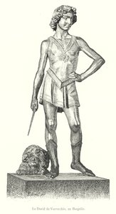 The David by Verrocchio, at the Bargello (engraving)