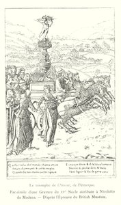 The Triumph of Love, by Petrarch, Fac-simile of a 15th Century Engraving attributed to Nicoletto da Modena, After the Proof from the British Museum (engraving) by Italian School