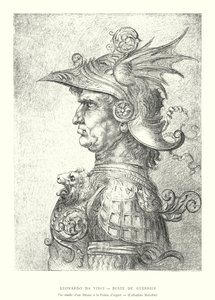 Leonardo da Vinci, Bust of a Warrior, Facsimile of a Drawing in Silverpoint, Malcolm Collection by Italian School