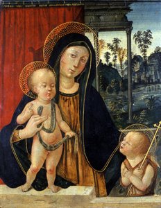 Madonna and Child with a young John the Baptist by Italian School