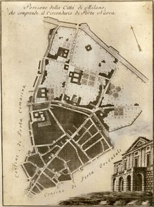 Map of Milan, Porta Nuova, c.1784